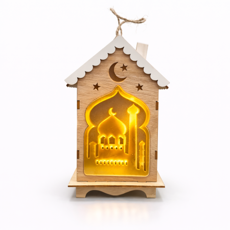 فانوس شكل بيت خشبي مضيء