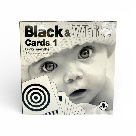 بطاقات التحفيز البصري بالأبيض والأسود للرضع (0–12 شهر)