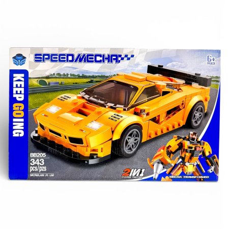 لعبة تركيب 2 في 1 (343 قطعة)– سيارة سباق وريـوبوت متحوّل (Speed Mecha)