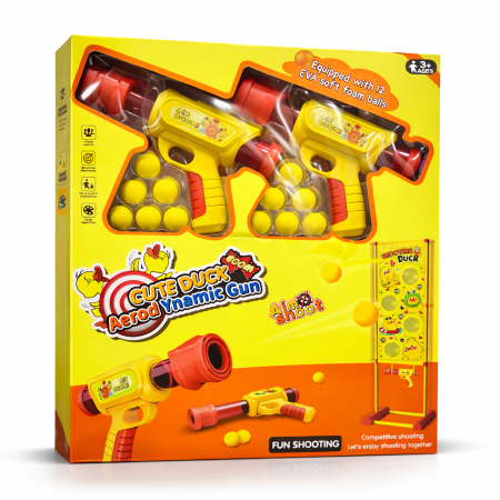 لعبة مسدسات كرات الفوم للأطفال مع لوحة تصويب – Cute Duck Shooting Game