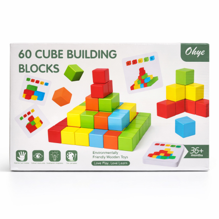 مكعبات البناء التعليمية – 60 قطعة