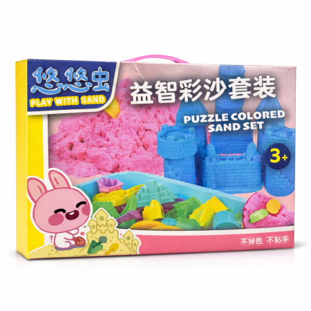 طقم الرمل الملون مع القوالب – صندوق الإبداع للأطفال