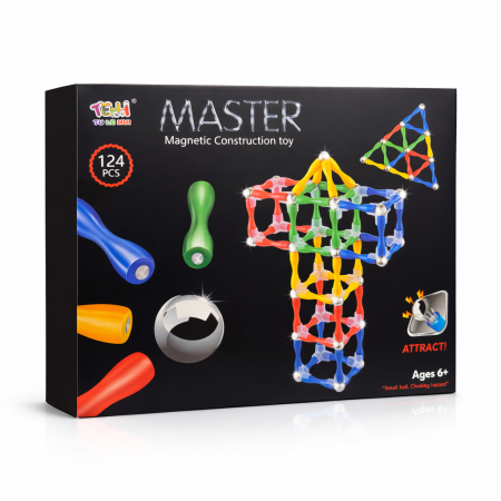 لعبة التركيب المغناطيسية – Magnetic Construction Toy (124 قطعة)