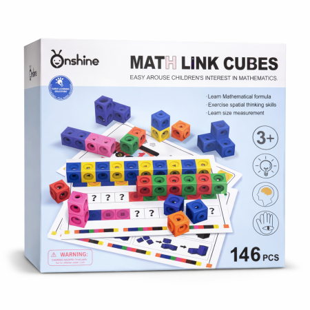 مكعبات الرياضيات التعليمية الذكية – Math Link Cubes (146 قطعة)