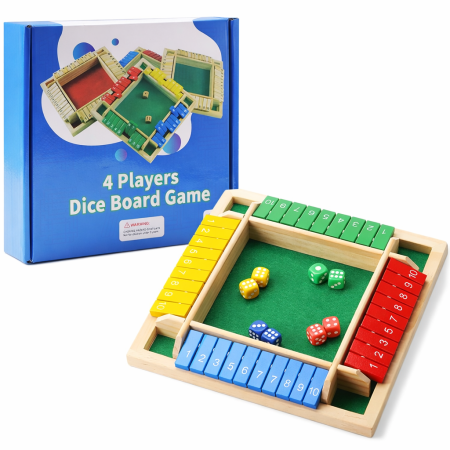 لوحة النرد الخشبية لـ 4 لاعبين