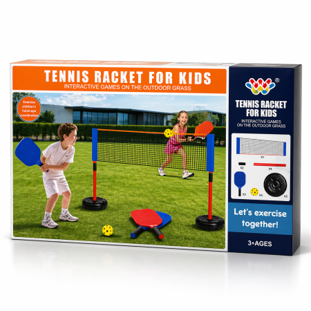 طقم تنس الأطفال مع شبكة قابلة للتركيب (Tennis Racket)