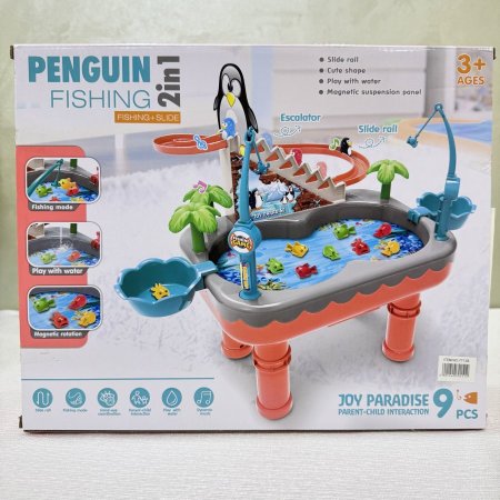 بطاريق المرح 2*1 صيد وانزلاق  (Penguin Fishing 2-in-1 Fishing Plus Slide)