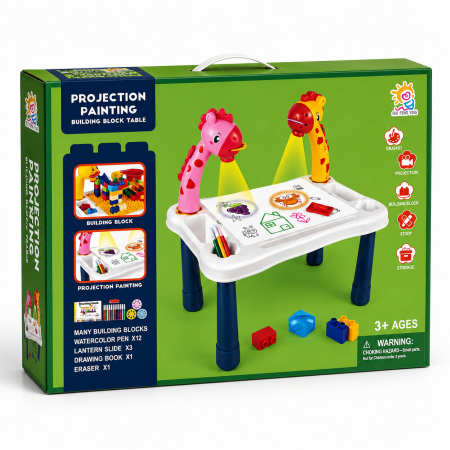 طاولة الرسم والبناء بالبروجكتر (Projection Painting Building Block Table)