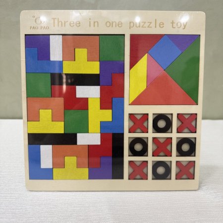 لعبة 3 في 1 الخشبية التعليمية – Three in One Puzzle Toy