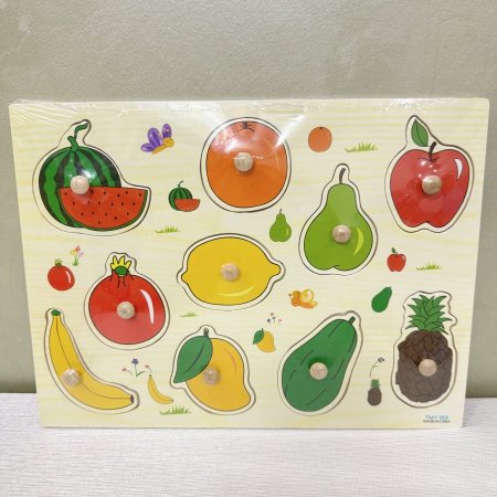 قاعدة تطابق خشبية – الفواكه 🍎🍓🍌