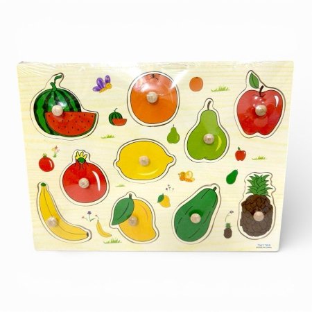 قاعدة تطابق خشبية – الفواكه 🍎🍓🍌